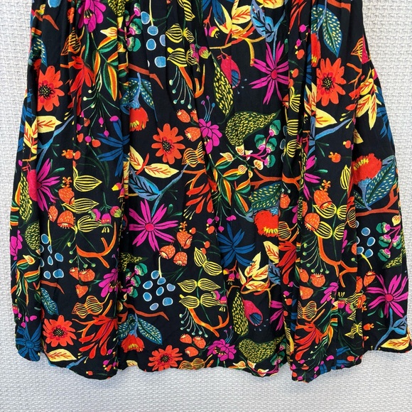 Natural Life Patti Floral Mini Sundress Women’s Med Black Vibrant Spring Cotton - Picture 5 of 8